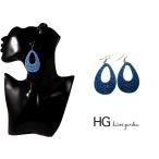 Yahoo! Yahoo!ショッピング(ヤフー ショッピング)ブルー ウッド ティアドロップ ピアス【ウッド ピアス 大きいサイズ かわいい 贈り物 アジアン雑貨 アクセサリー アクセ】