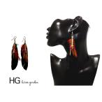 Yahoo! Yahoo!ショッピング(ヤフー ショッピング)ブラック ビーズ フェザー ピアス【フェザー ピアス 大きいサイズ かわいい 贈り物 おしゃれ 通販　アジアン雑貨 アクセサリー アクセ】