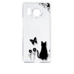 ショッピングsh-01d AQUOS R8 SH-52D アクオス クリア ハードケース 猫 ネコ 花柄 a026 ブラック スマホ ケース スマートフォン カバー カ