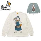 go slow caravan ゴースローキャラバン 空紡糸裏毛 スキレットピザクマ ヘムスピンドルクルースウェット 352606 【 長袖 トップス トレーナー アウトドア 】