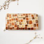 ショッピング長財布 レディース ステンドグラスレザー 長財布 レディース 本革 名入れ対応 大容量 カード収納 ラウンドファスナー