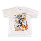 90's 米国製 フルーツオブザルーム BEST ホワイト Tシャツ 白T Disney ミッキー ミニー 海 Guam L [la-1257]