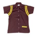 70's американский производства MADE IN USA Hilton Hill стрекоза - кольцо рубашка box рубашка Brown чай wi мужской 34 [la-1782]