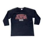 米国製 MADE IN USA チャンピオン Tシャツ 七分 ラグラン カレッジ T1011 OHIO オハイオ 3段 ネイビー L [ta-1418]