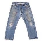 ショッピングused 80's 1982 米国製 リーバイス LEVI'S 501 653工場 黒カン 内股シングル ひげ 裾チェーンステッチ 表記W36L30 実寸W85L70.5 [ta-1565]