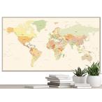 世界地図 ポスター 英語 大きいサイズ オフィス インテリア &lt; アンティーク調 &gt; Mサイズ World Map Big Poster Hotdogge