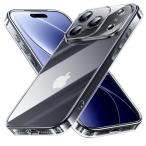 NIMASO iPhone 17 Pro для кейс прозрачный задняя сторона усиленный стекло 9H твердость вооруженные силы США MIL стандарт SGS засвидетельствование ударопрочный царапина присоединение предотвращение прозрачный тонкий 