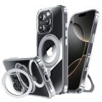 NIMASO iPhone16Pro用 ケース 縦横両対応 360°回転スタンド いphone16Pro用 ケース MagSafe対応 携帯スマホケー