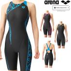 アリーナ ARENA 競泳水着 レディース WORLD AQUATICS承認 レーシングハーフスパッツ オープン オールインワン AQUA STRIPE-D 2024年春夏モデル ARN-4065W