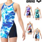 アリーナ ARENA 競泳水着 練習用水着 レディース タフスーツ タフスキンEP STORM CLOUDS トレーニングワンピーススパッツ オープンバック ミドル AS6SWM19L
