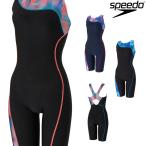 フィットネス水着 レディース speedo スピード アシンメトリールースンニースキン パッド付き オールインワン Ultra Stretch ECO 2024年秋冬モデル