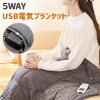 電気毛布 掛け着る両用 ブランケット 5WAY  3段階温度調節 着る毛布 ひざ掛け 肩掛け USB給電タイプ 冬用 掛け敷き 丸洗い可能 USB給電タイプ