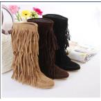 フリンジ ショート ブーツ スウェード/レディース 2015 春 新作