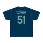 MLB イチロー メンズ ネーム＆ナンバーTシャツ シアトル・マリナーズ 野球ウェア 半袖Tシャツ MM08-SM-8003-NV-51 bb