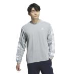 アディダス Tシャツ 長袖 メンズ エッセンシャルズプラス ルーズフィット スリーストライプス 長袖Tシャツ JF3909 KWE93 adidas