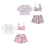 ロキシー ROXY 水着 タンキニ ジュニア キッズ MINI ON THE BEACH ラッシュTシャツ付き 水着 3点セット TSW231102