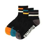 チャムス CHUMS ソックス メンズ レディース 3Pラインクルーソックス 3P Line Crew Socks CH06-1128-Black
