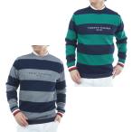 トミーヒルフィガーゴルフ(TOMMY HILFIGER GOLF) ゴルフウェア セーター メンズ ボーダー クルーネックニット THMA565 【2025年秋冬モデル】
