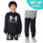  Under Armor тренировочный одежда верх и низ в комплекте Junior UA Tec Terry Logo Crew + брюки-джоггеры 1381171-001+1381172-001 UNDER ARMOUR