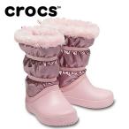 ショッピングcrocband クロックス スノーブーツ ジュニア Girls’ Crocband LodgePoint Metallic Winter Boot 205829-6SF crocs od