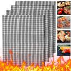 バーベキュー 網 グリルマット くっつかない 繰り返す利用 BBQ  焦げ付き防止メッシュ マット 焼き肉シート 超耐熱260℃ 持ち運び便利 コンパクト