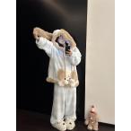 パジャマ モコモコルームウェア レディース 冬 長袖パジャマ 可愛い果物 フランネルルームウェア 暖かい 上下セット 厚手 部屋着 ゆったり韓国風 オシャレ