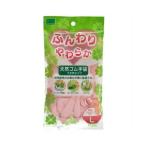 オカモト ふんわり やわらか 天然ゴム 手袋 ピンク L 1双入