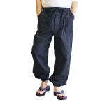 【ひめか】作務衣パンツ 蜂巣織 インディゴ パンツのみ単品 綿100% 11731-蜂巣黒 S