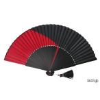【ひめか】扇子 メンズ 男性 高級 せんす 和装小物 シルク100％ モダンツートン　5833モダン赤
