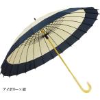 【ひめか】和傘 蛇の目風 モダン 雨傘 ロング 24本骨 10配色 JK-133 アイボリー×紺