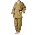 ショッピング作務衣 【ひめか】作務衣 女性 久留米絣女性作務衣 日本製 からしＬ