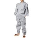 【ひめか】作務衣 日本製 夏用 メンズ しじら織り作務衣 さむえ 綿75％麻25％ 2060 グレイ3Ｌ