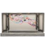 アウトレット品 雛人形平飾台 屏風・台セット 650杉黒 源氏物語絵巻 22a-ya-3085