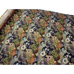 Yahoo! Yahoo!ショッピング(ヤフー ショッピング)金襴のはぎれ　唐織　紺地花柄30-1　広巾（70ｃｍX35ｃｍ単位）着物のはぎれ