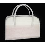 和装バッグ 正絹帯地つづれ 白うすピンク地 利休バッグ 日本製 井登美謹製 華千年