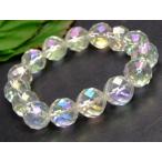 ≪19916≫●12mm●アクアオーラ カット●A●水晶●ブレスレット●ブラジル産●天然石●パワーストーン