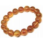 天然石 パワーストーン　　67822　　アンバー 琥珀 11mm〜12mm 5A ブレスレット 内径17cm ポーチ付き 鑑別済・本物保証 送料無料 メキシコ産
