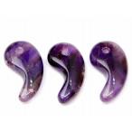 天然石 パワーストーン　　68592　　今月の半額 わけあり アメジスト 勾玉 31mm×17mm 1個売り 送料無料有