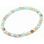 天然石 パワーストーン　　g3-3392E　　薄色 インペリアルジャスパー 4mm ブレスレット 内径調節可 送料無料有