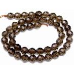 ショッピング天然石 天然石 パワーストーン　g3-45C　今月30％offスモーキークオーツ 8mm 5A 64面カット 1連38cm 通し針、解説書、1ｍゴム付き 送料無料