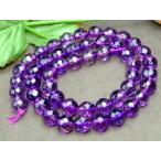 天然石 パワーストーン　　g3-58E　　7mm~8mm 5A カット アメジスト 紫水晶 1連39cm通し針、解説書、1ｍゴム付き 送料無料 ブラジル産