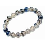 天然石 パワーストーン　　g3-957B　　今月の半額 わけあり 白黒龍紋瑪瑙 メノウ アゲート 10mm ブレスレット 内径調節可 送料無料有