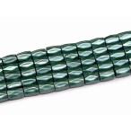 ショッピングわけ有 天然石 パワーストーン　　H3-18C　　工場処分品特価 今月半額以下 わけあり ヘマタイト ダークグリーン 磁気有 8mm×5mm カット 9本セット 1連40cm 通し針等付