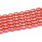 ショッピングパワーストーン 天然石 パワーストーン　　H3-27Y　　工場処分品特価 今月半額以下 わけあり ヘマタイト コーラルレッド 磁気あり 12×7mm 1連40cm 通し針 解説書 1mゴム付