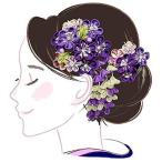 髪飾り ２点セット wk-227 紫 パープル 花 かんざし ちりめん つまみ細工 コーム型 振袖 成人式 卒業式 結婚式 七五三 (パープル 紫)ネット予約