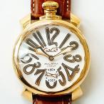 GAGA MILANO ガガミラノ マヌアーレ48mm 5011 08S メンズ 腕時計 手巻き 革ベルト B+ランク 中古 nr0103006