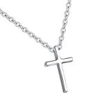 Yahoo! Yahoo!ショッピング(ヤフー ショッピング)925スターリングシルバーシンプルクロスペンダントネックレス、ロロチェーン16&#xA0; + 1&#xA0;