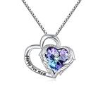 Yahoo! Yahoo!ショッピング(ヤフー ショッピング)AOBOCO 925スターリングシルバー I Love You To The Moon and Back ハートネックレス オーストリアクリスタル付き