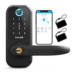 Fingerprint スマートロック Lever Door Handle, hornbill 5-in-1 キーレスエントリー Key