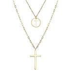 Yahoo! Yahoo!ショッピング(ヤフー ショッピング)Hotomor ゴールドクロスネックレス レディース 14Kゴールドフィルド 信仰ネックレス 華奢なサークルペンダントネックレス 十字架 かわいいネッ
